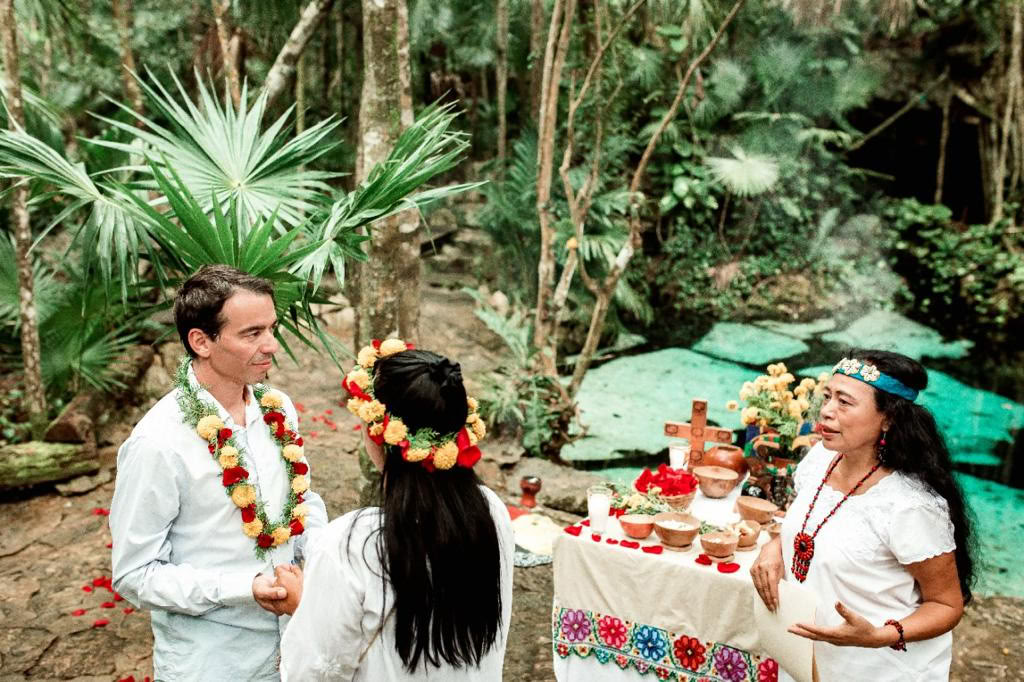 Traditionel mayansk bryllupsforeningsceremoni