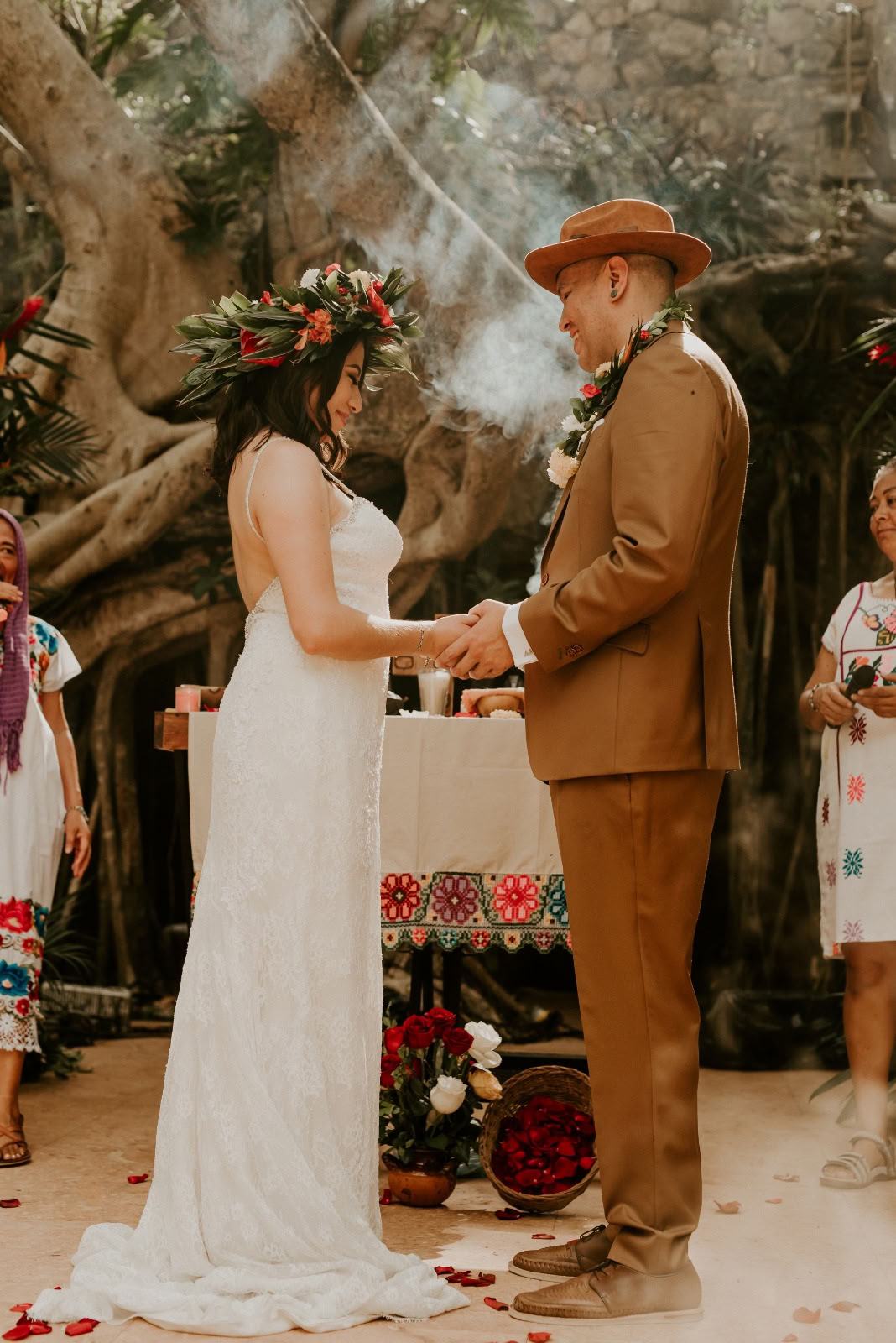 Traditionel mayansk bryllupsforeningsceremoni