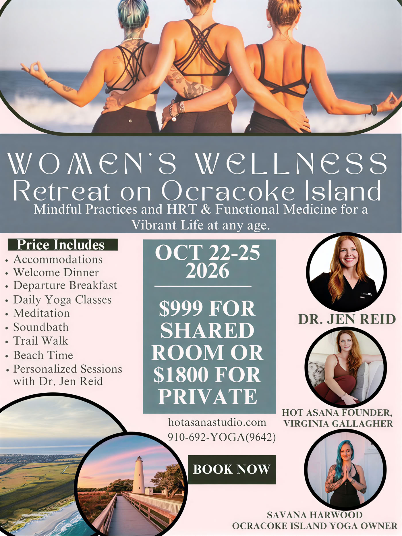 Kvinderetreat på Ocracoke Island med Dr. Jen Reid, Virginia Gallagher og Savana Harwood