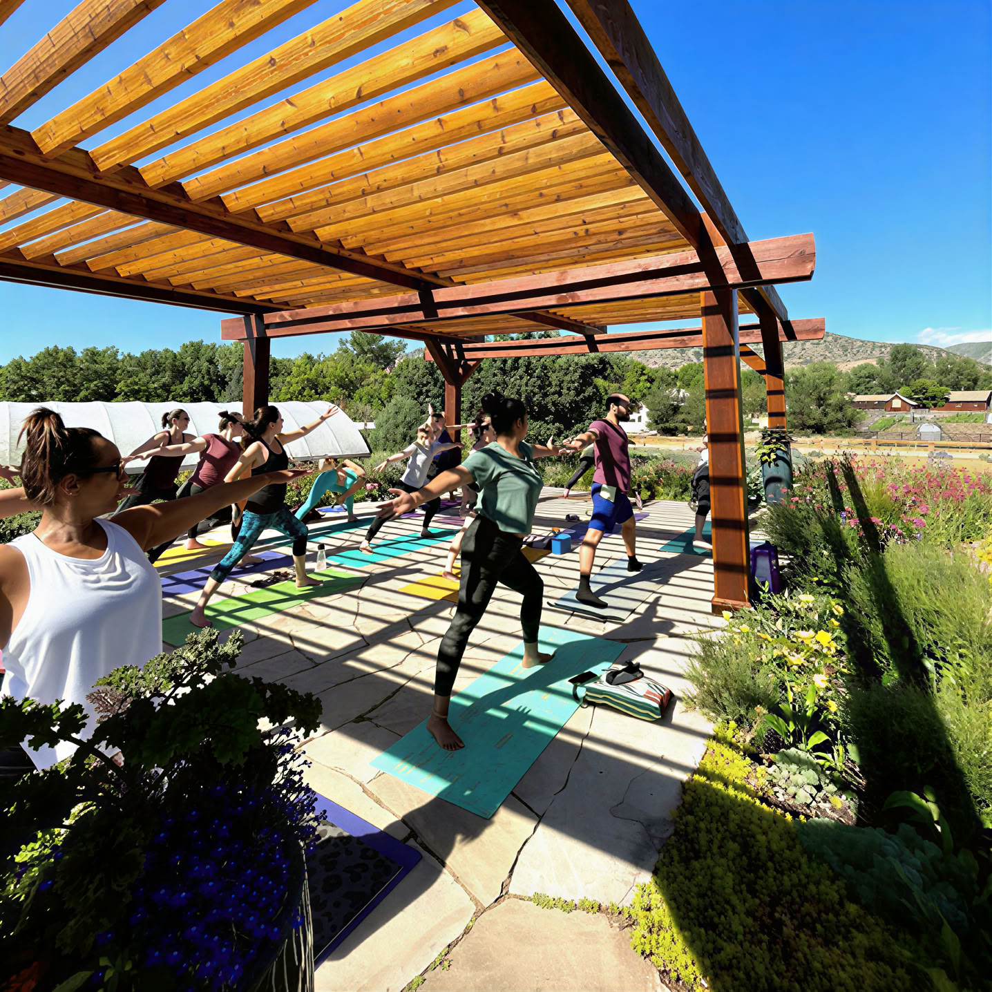 Solnedgangs-yoga på tagterrasse | Denver
