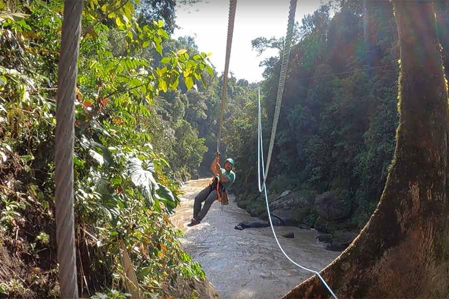 Ziplining på Pacuare-floden