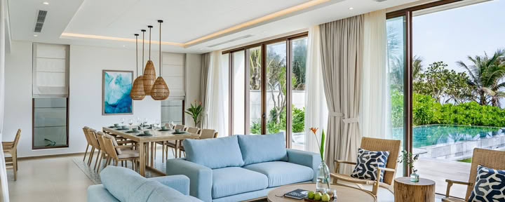 Fireværelses villa ved stranden med pool – adgang til Ocean Club