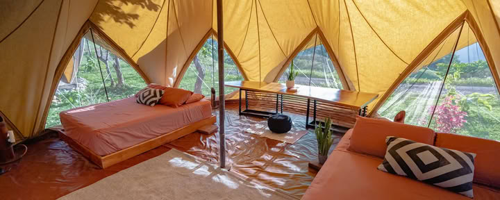 Privat dobbelt glampingtelt